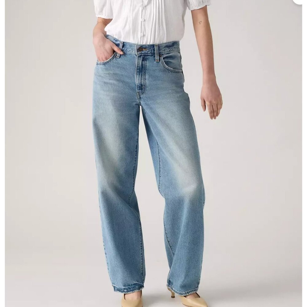 New Levi's Women's Premium 28x32 Baggy Dad Jeans Easy Days - Medium Wash
